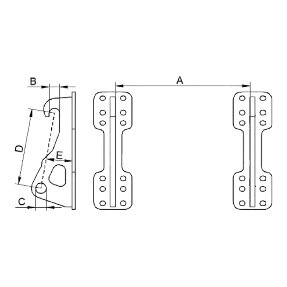 Quicke hook set M16 S Knikmops 180-250 for Plus implements