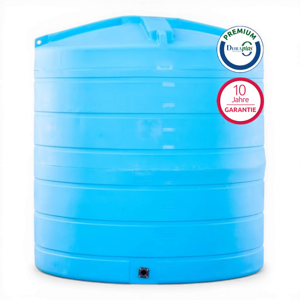 DURAPLAS DuraTank V-Eco PREMIUM Wassertank 10000 Liter – großer Lagertank mit DN40 Flansch