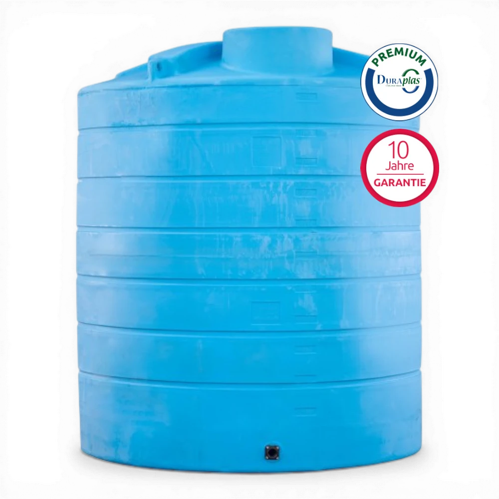DURAPLAS DuraTank V-Eco PREMIUM Wassertank 15000 Liter – großvolumiger Lagertank mit DN50 Flansch