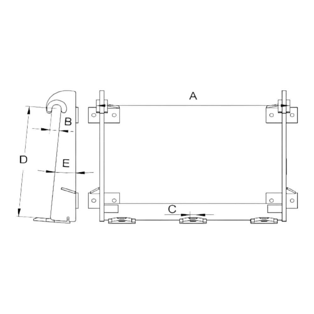 Quicke M24 hakenset Merlo ZM3 3 pin voor Plus-werktuigen